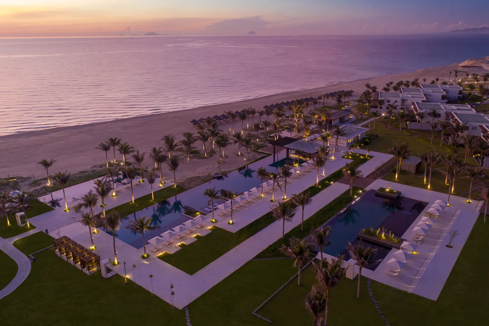 Pool terraces and villas at Alma Resort, Bai Dai, Cam Ranh.